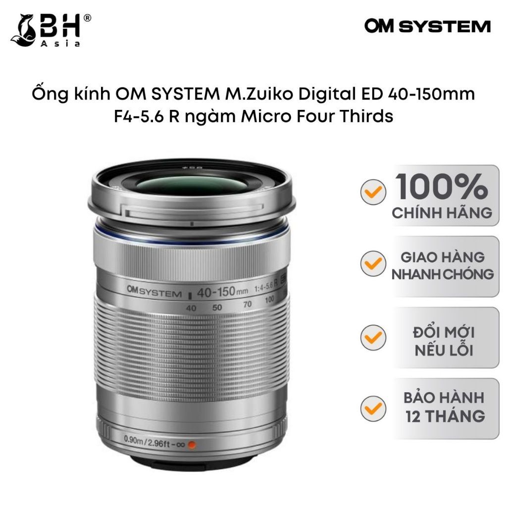 Ống kính OM SYSTEM M.Zuiko Digital ED 40-150mm F4-5.6 R ngàm Micro Four Thirds