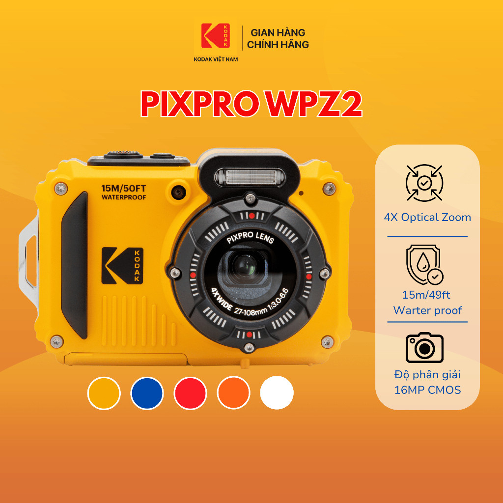 Máy ảnh Compact PACK Kodak Pixpro WPZ2 Chống nước, Chống va đập