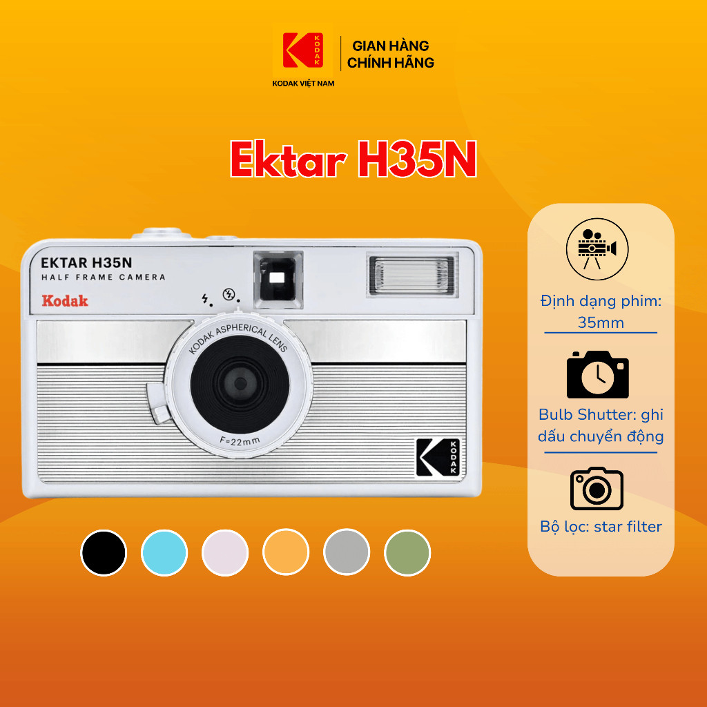 Máy Ảnh Film Half Frame Kodak Ektar H35N – Bảo Hành 12 Tháng